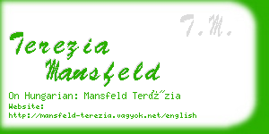 terezia mansfeld business card